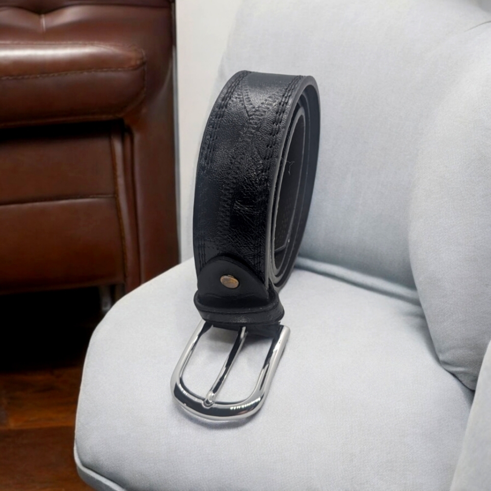 Genuine Leather belt with textured print